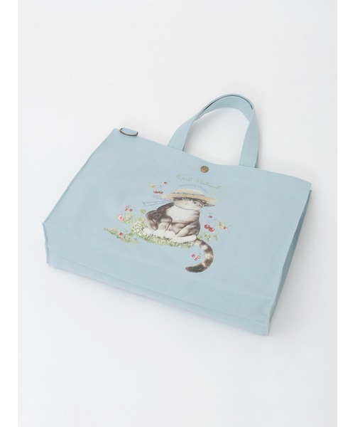 Karl Helmut トートバッグ さくらんぼの丘のねこプリント2WAYバッグ 