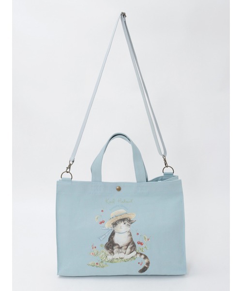 Karl Helmut トートバッグ さくらんぼの丘のねこプリント2WAYバッグ