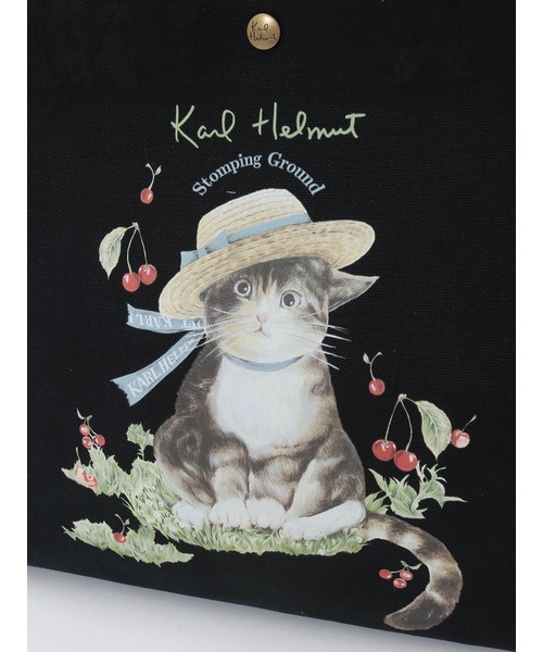 Karl Helmut トートバッグ さくらんぼの丘のねこプリント2WAYバッグ