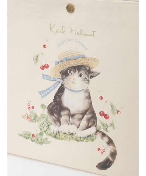Karl Helmut トートバッグ さくらんぼの丘のねこプリント2WAYバッグ