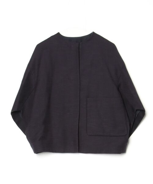Drawer ノーカラージャケット　36 DRAWER（ドゥロワー） ノーカラージャケット 36 ネイビー レディース