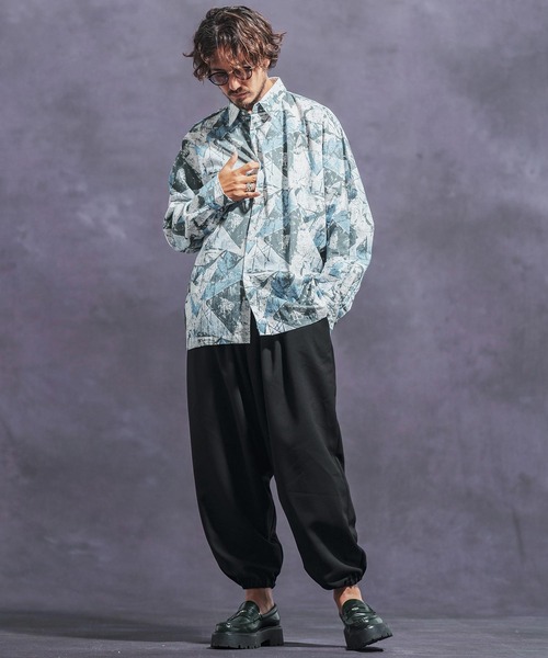 「Jih Nunc」 長袖シャツ M ブラウン メンズ_画像8