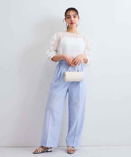 「QUEENS COURT」 7分袖ブラウス M ベージュ レディース_画像5