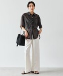 ワイドパンツ パンツ BREEZE LINEN...の詳細画像1