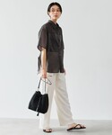 ワイドパンツ パンツ BREEZE LINEN...の詳細画像2