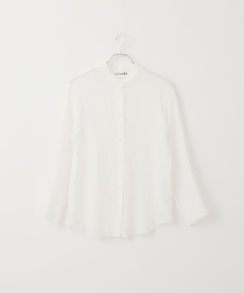 CALMER（カルメール） リネンシャツ ブラウス シャツ LINEN MESH SHIRT