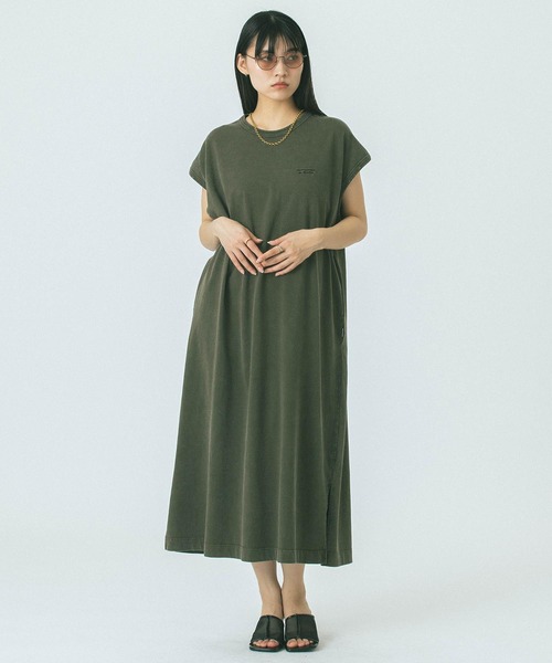 「THOUSAND MILE」 半袖ワンピース ONE SIZE バーガンディー レディース_画像2