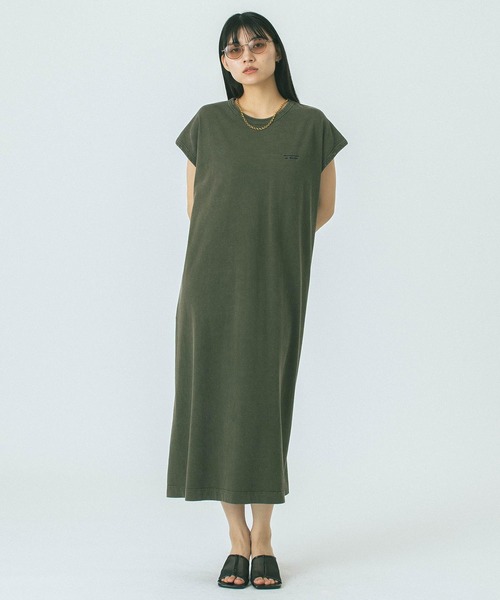 「THOUSAND MILE」 半袖ワンピース ONE SIZE バーガンディー レディース_画像4