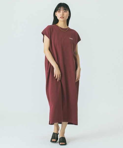 「THOUSAND MILE」 半袖ワンピース ONE SIZE バーガンディー レディース_画像5