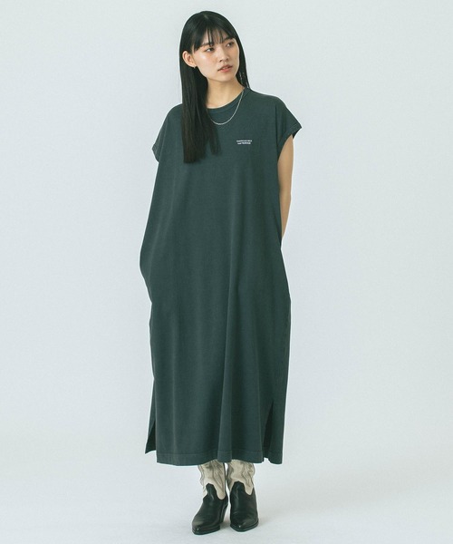 「THOUSAND MILE」 半袖ワンピース ONE SIZE バーガンディー レディース_画像9