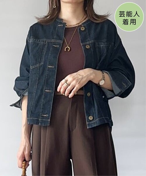 「ikka」 デニムジャケット M ネイビー レディース_画像2
