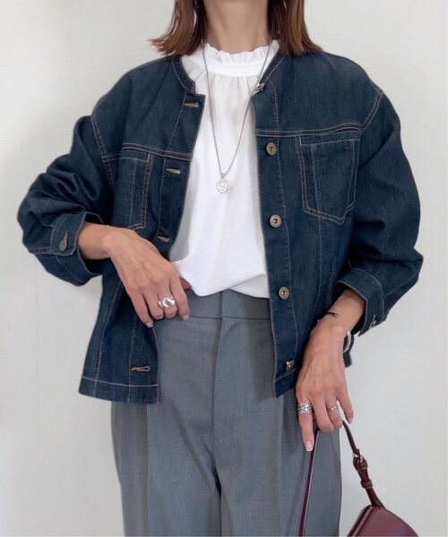 「ikka」 デニムジャケット M ネイビー レディース_画像5