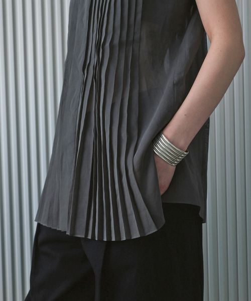 ブラウス シャツ Pleats Shirt / プリーツシャツ レディースの画像