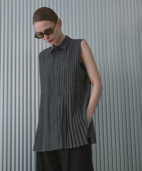 ブラウス シャツ Pleats Shirt / プリーツシャツ レディースの画像