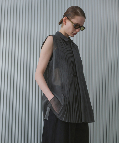 ブラウス シャツ Pleats Shirt / プリーツシャツ レディースの画像
