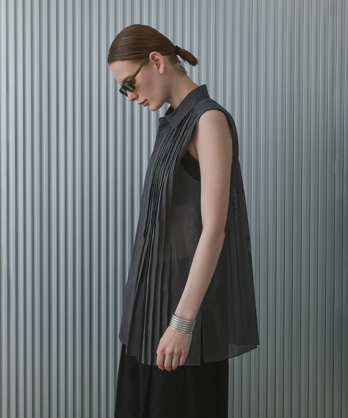 ブラウス シャツ Pleats Shirt / プリーツシャツ レディースの画像