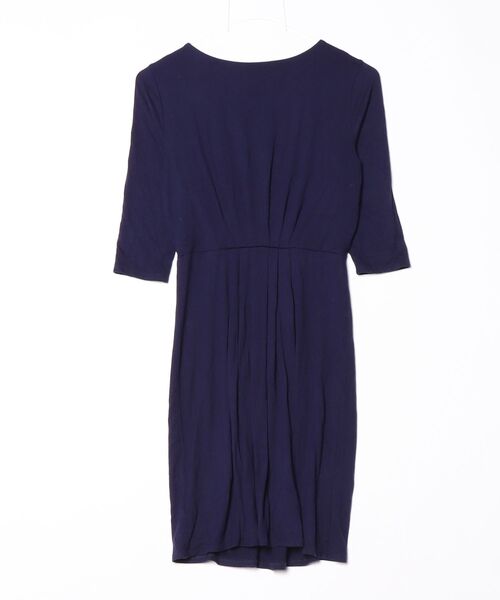 「three dots」 7分袖ワンピース X-SMALL ネイビー レディース_画像2