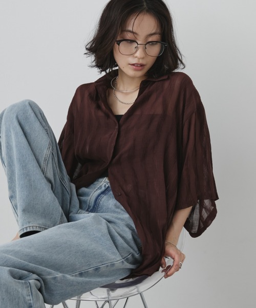 「Aunt Marie's」 半袖シャツ FREE ブルー レディース_画像2