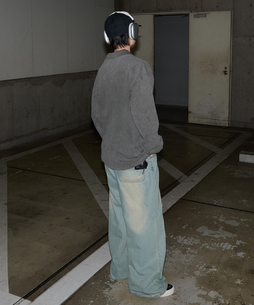 「Perushu」 長袖シャツ MEDIUM ネイビー メンズ_画像4