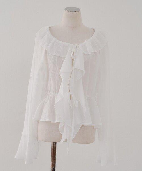 「continuer de NICE CLAUP」 長袖ブラウス FREE アイボリー レディース_画像2