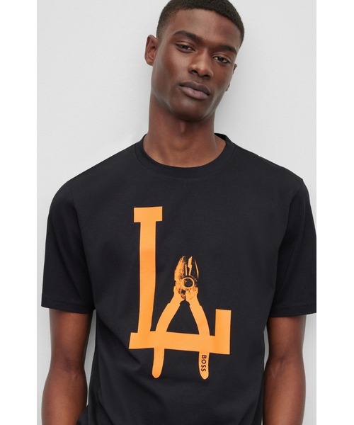 「BOSS」 半袖Tシャツ X-LARGE ブラック メンズ_画像4