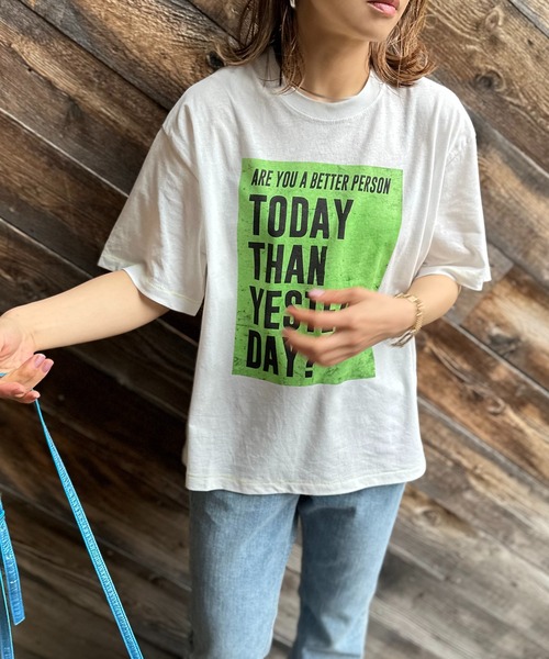「mi via loca」 半袖Tシャツ FREE オフホワイト レディース_画像2