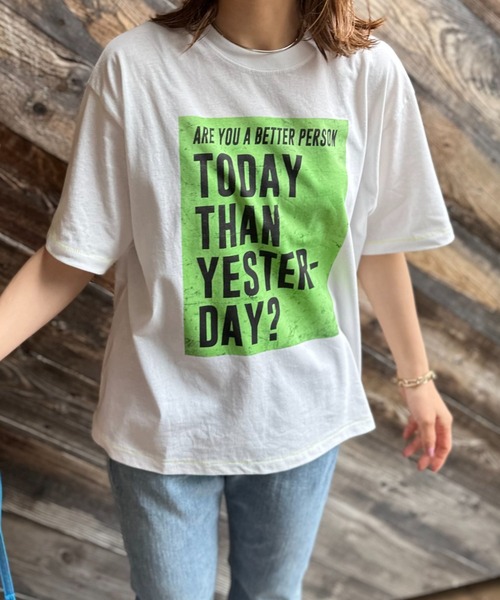 「mi via loca」 半袖Tシャツ FREE オフホワイト レディース_画像3