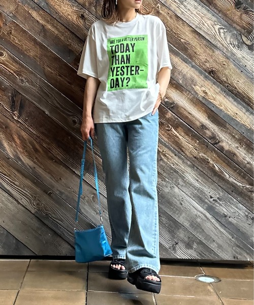 「mi via loca」 半袖Tシャツ FREE オフホワイト レディース_画像4
