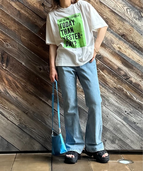 「mi via loca」 半袖Tシャツ FREE オフホワイト レディース_画像5