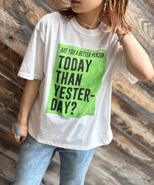 「mi via loca」 半袖Tシャツ FREE オフホワイト レディース_画像8