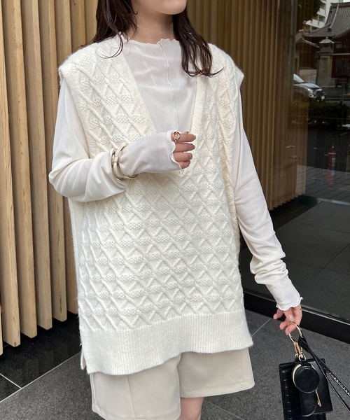 「CAPRICIEUX LE'MAGE」 長袖カットソー FREE ベージュ レディース_画像9