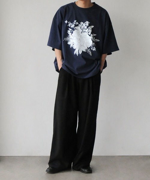 「Nilway」 半袖Tシャツ LARGE ネイビー メンズ_画像6