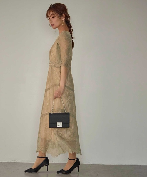 「Dorry Doll」 7分袖ワンピース M モカ レディース_画像2