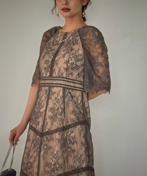 「Dorry Doll」 7分袖ワンピース M モカ レディース_画像3