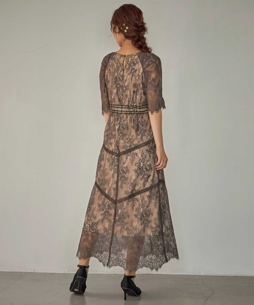 「Dorry Doll」 7分袖ワンピース M モカ レディース_画像4