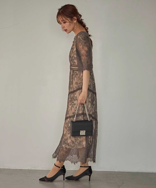 「Dorry Doll」 7分袖ワンピース M モカ レディース_画像5