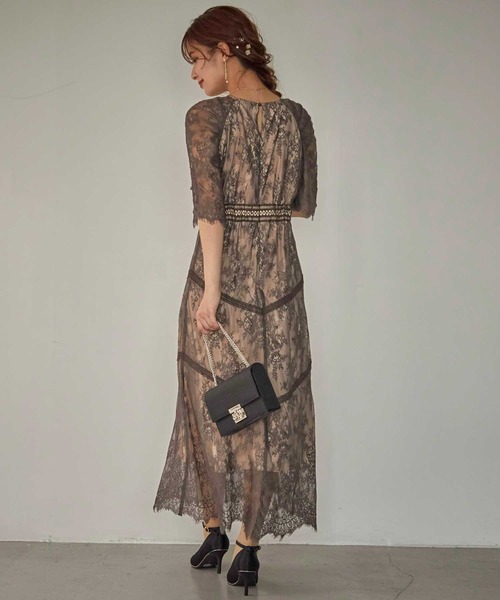 「Dorry Doll」 7分袖ワンピース M モカ レディース_画像6
