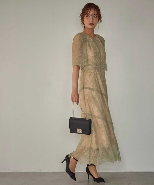 「Dorry Doll」 7分袖ワンピース M モカ レディース_画像9