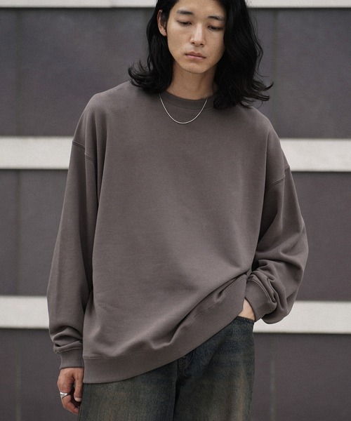 トレーナー/スウェット LIDNM WIDE LOOSE SWEAT GRAY M WYM LIDNM トレーナー スウェット EXTRA FINE COTTON LOOSE SWEAT