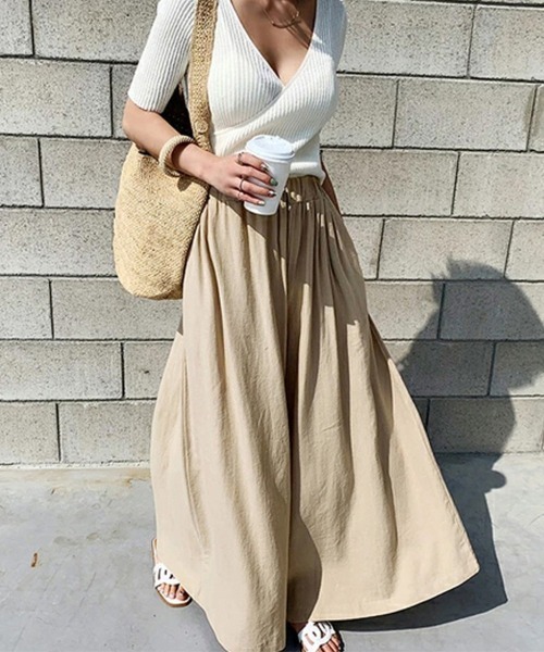 パンツ ボリューミーフレアワイドパンツ レディース : ZOZOTOWN