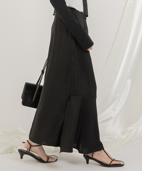 スカート スリットサテンロングスカート : ZOZOTOWN Yahoo!店 - 通販