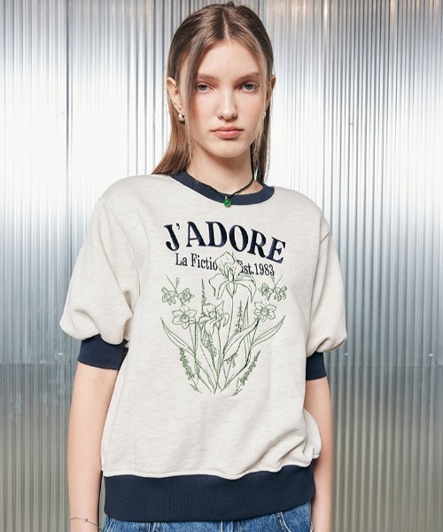 tシャツ A'GEM/9 × .kom「LARTIGENT/ラーティゼン」L2 FLOWER SWEATSHIRT/花 ティーシャツ レディースの画像