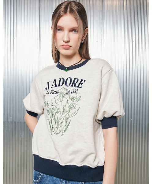 tシャツ A'GEM/9 × .kom「LARTIGENT/ラーティゼン」L2 FLOWER SWEATSHIRT/花 ティーシャツ レディースの画像