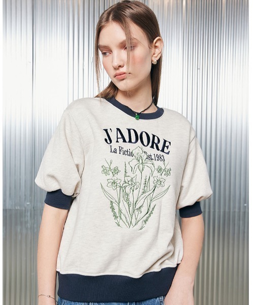 tシャツ A'GEM/9 × .kom「LARTIGENT/ラーティゼン」L2 FLOWER SWEATSHIRT/花 ティーシャツ レディースの画像