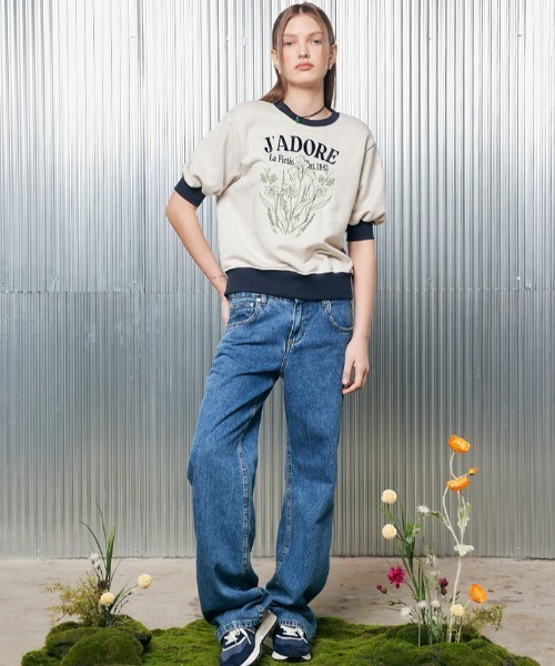 tシャツ A'GEM/9 × .kom「LARTIGENT/ラーティゼン」L2 FLOWER SWEATSHIRT/花 ティーシャツ レディースの画像