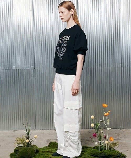 tシャツ A'GEM/9 × .kom「LARTIGENT/ラーティゼン」L2 FLOWER SWEATSHIRT/花 ティーシャツ レディースの画像
