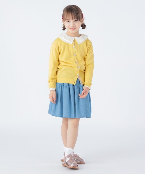 SHIPS スカート KIDS:100〜130cm / ティアード デニム キッズ