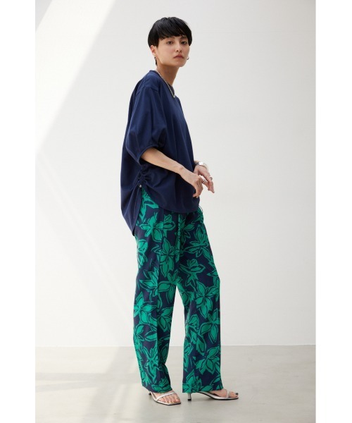 crie conforto スラックス パンツ ジオメトリックフラワー