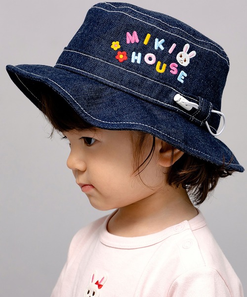 MIKI HOUSE 帽子 ハット プッチーロゴ刺繍帽子 キッズ 子供