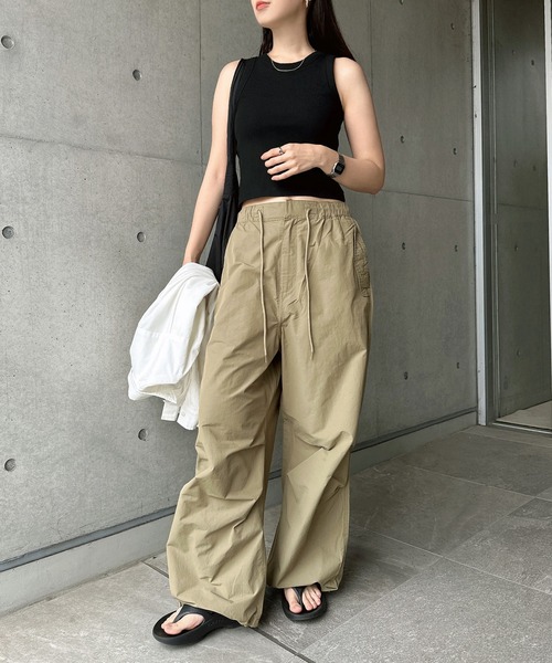 andme（アンドミー） ワイドパンツ パンツ 2wayミリタリーオーバー